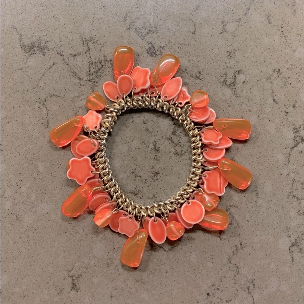 Coral colored beaded bracelet